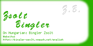 zsolt bingler business card